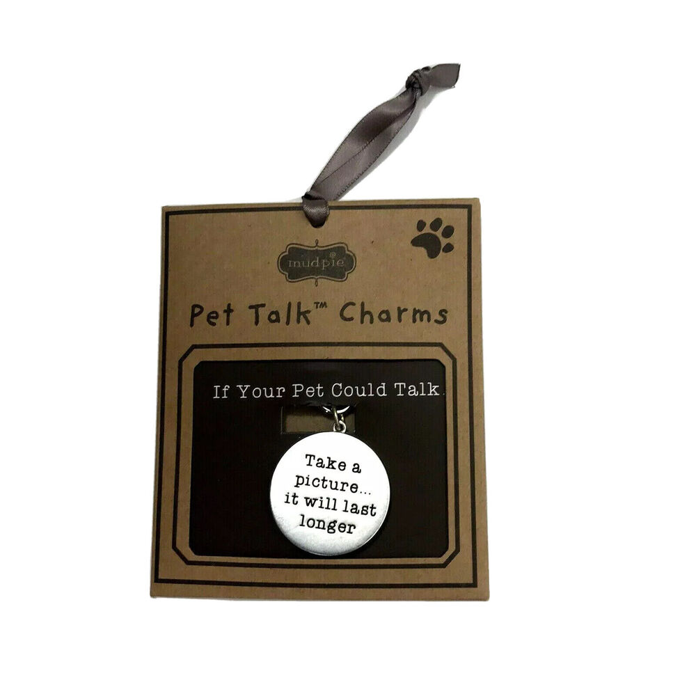 Mud Pie Dog Tag Charm Metal Key Charm TAKE A PICTURE Pet Collar FUN NEW